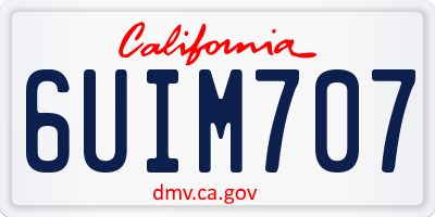 CA license plate 6UIM707