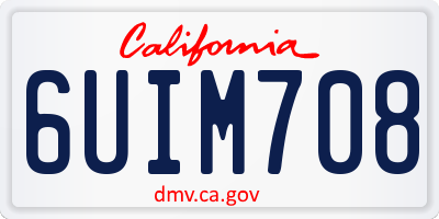 CA license plate 6UIM708