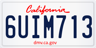 CA license plate 6UIM713