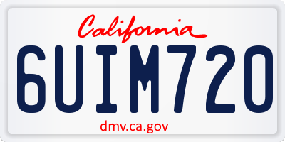 CA license plate 6UIM720