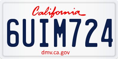 CA license plate 6UIM724