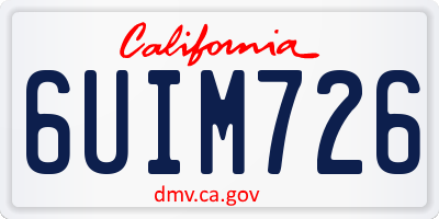 CA license plate 6UIM726