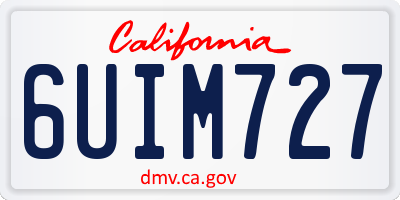CA license plate 6UIM727