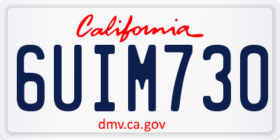 CA license plate 6UIM730