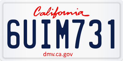 CA license plate 6UIM731