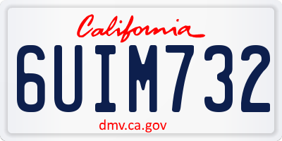 CA license plate 6UIM732