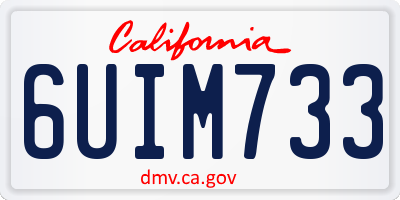 CA license plate 6UIM733