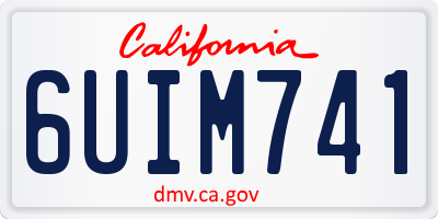 CA license plate 6UIM741
