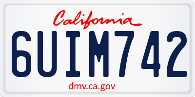 CA license plate 6UIM742