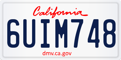 CA license plate 6UIM748