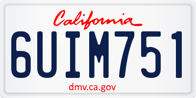 CA license plate 6UIM751