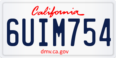 CA license plate 6UIM754
