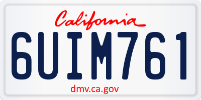 CA license plate 6UIM761
