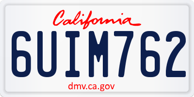 CA license plate 6UIM762