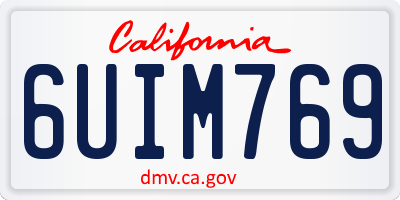 CA license plate 6UIM769