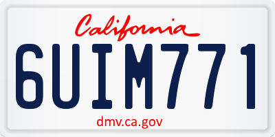 CA license plate 6UIM771