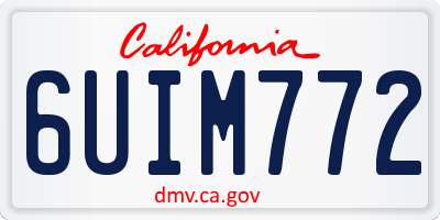 CA license plate 6UIM772