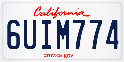CA license plate 6UIM774