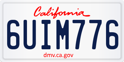 CA license plate 6UIM776