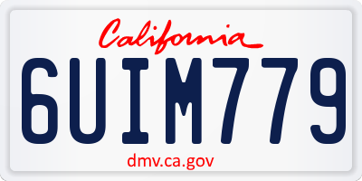 CA license plate 6UIM779