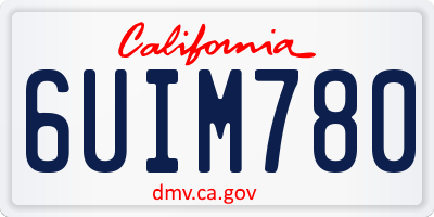 CA license plate 6UIM780