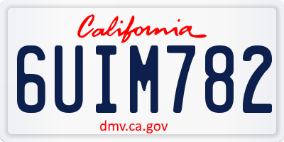 CA license plate 6UIM782