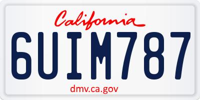 CA license plate 6UIM787