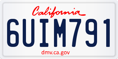 CA license plate 6UIM791