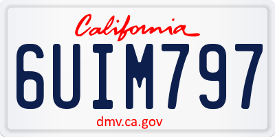 CA license plate 6UIM797