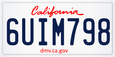 CA license plate 6UIM798
