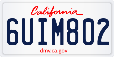 CA license plate 6UIM802