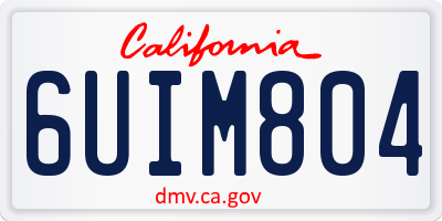 CA license plate 6UIM804