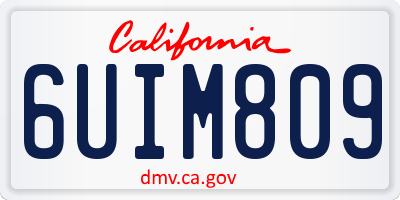CA license plate 6UIM809