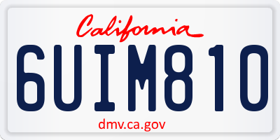 CA license plate 6UIM810