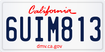 CA license plate 6UIM813