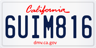 CA license plate 6UIM816