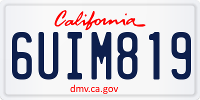 CA license plate 6UIM819