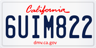 CA license plate 6UIM822