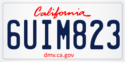 CA license plate 6UIM823