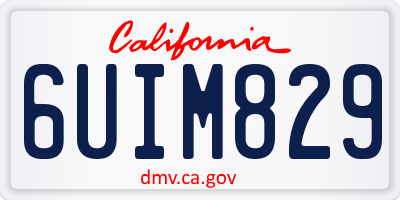 CA license plate 6UIM829