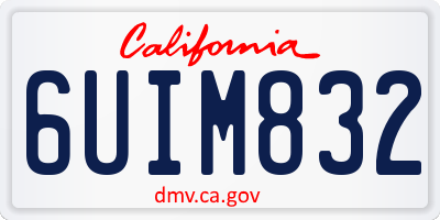 CA license plate 6UIM832