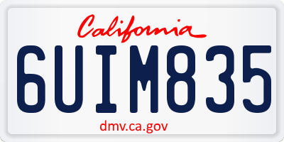 CA license plate 6UIM835