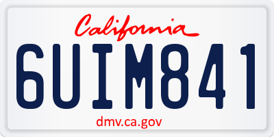 CA license plate 6UIM841