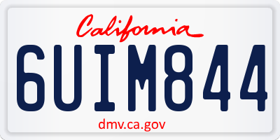CA license plate 6UIM844
