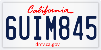 CA license plate 6UIM845
