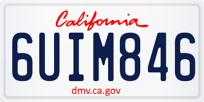 CA license plate 6UIM846