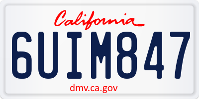 CA license plate 6UIM847