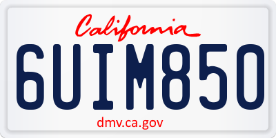 CA license plate 6UIM850