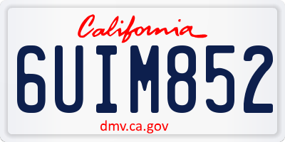 CA license plate 6UIM852