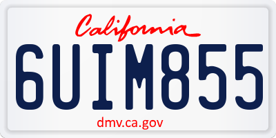 CA license plate 6UIM855